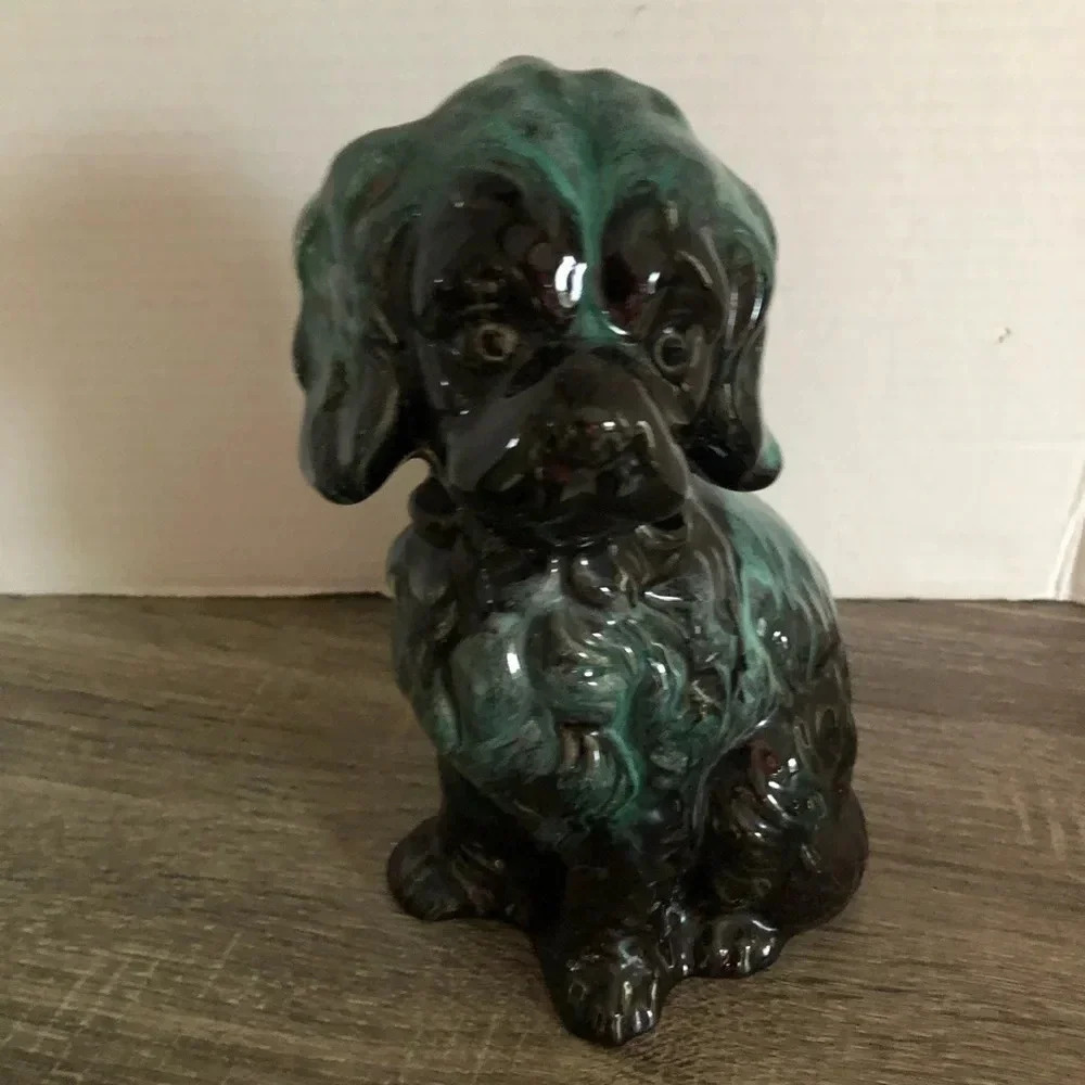 Vtg Drip Glaze Dog